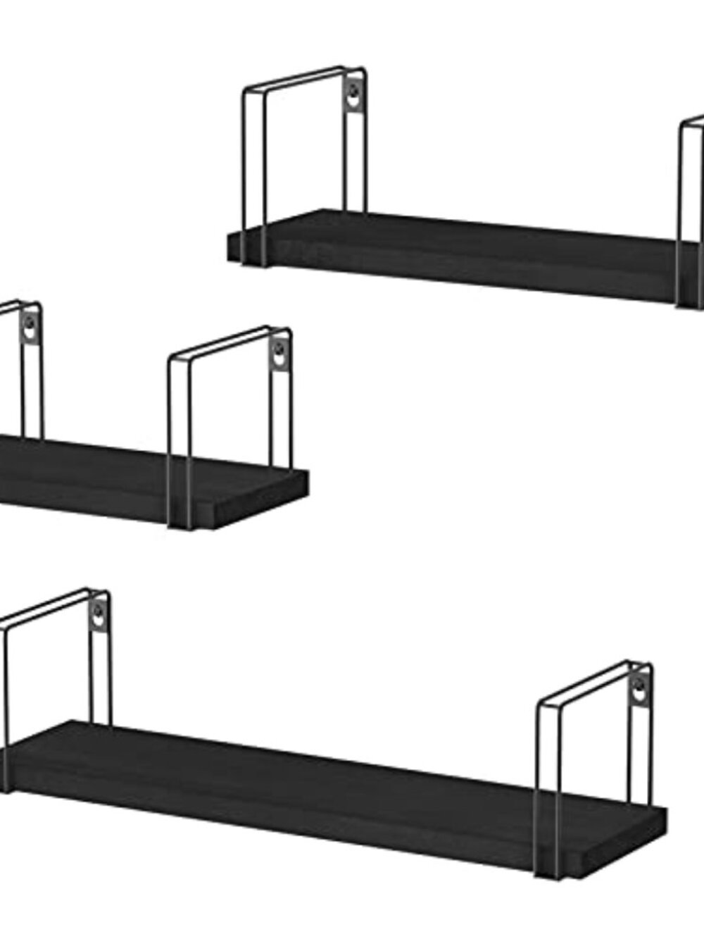 New Black Floating Shelves Wall Mount Set of 3, Hanging Wall Shelves